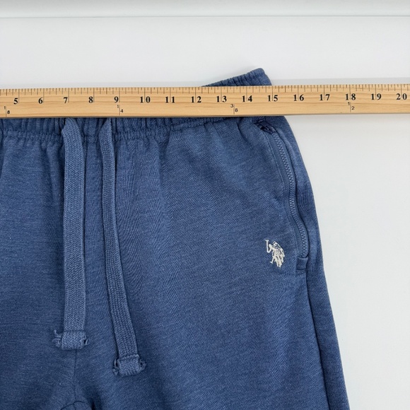US Polo Assn Joggers Men Medium Blue Fleece Sweatpants Pony Elastic Drawstring - Picture 8 of 12